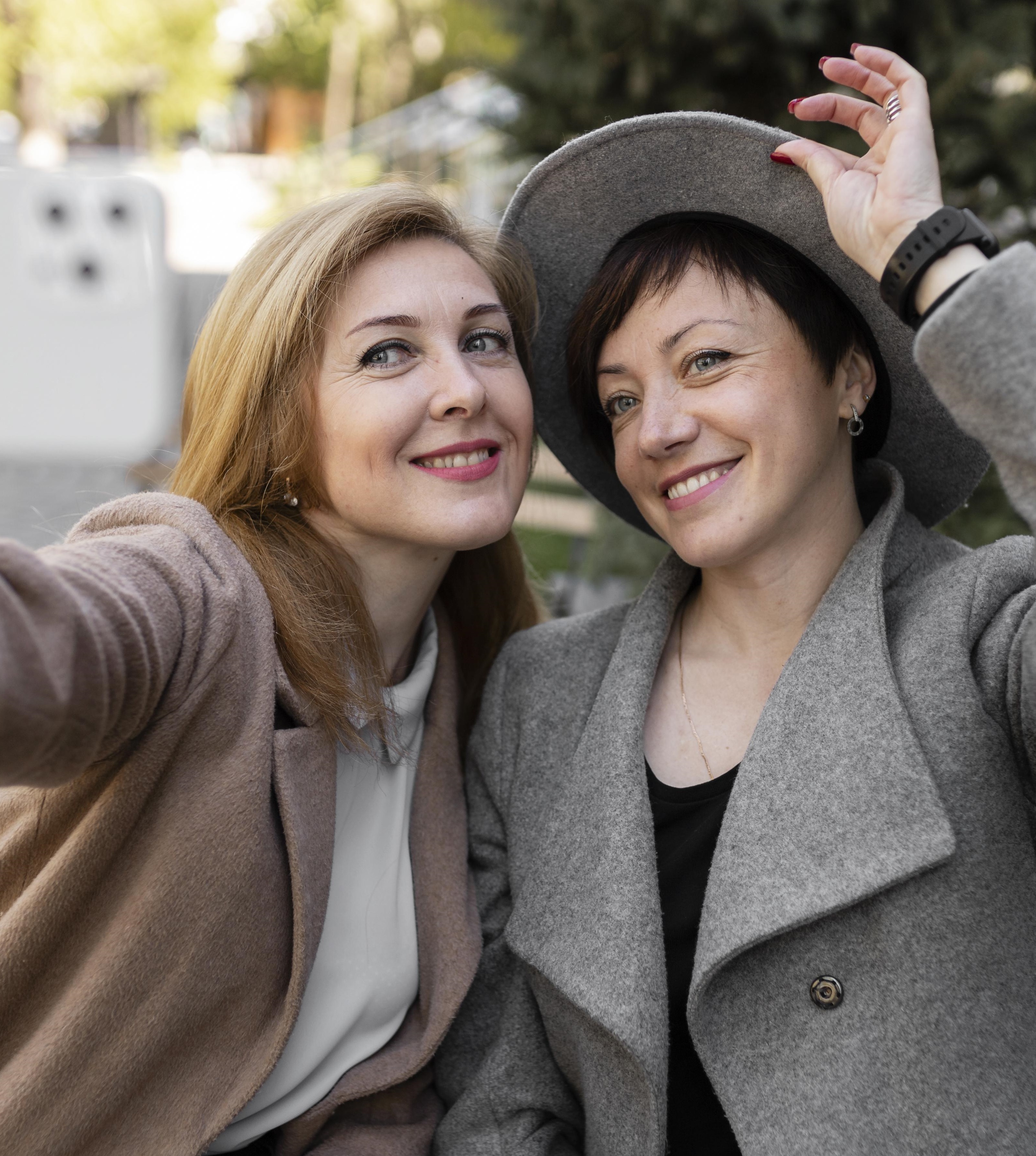 Middle Aged Best Friends Spending Time Together Outside2